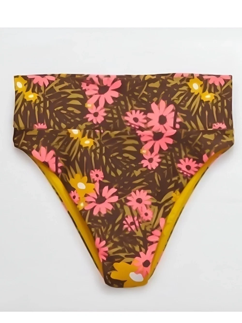 Aerie - Flower Print High-Rise Cheeky Bikini Bottoms - Picture 4 of 5